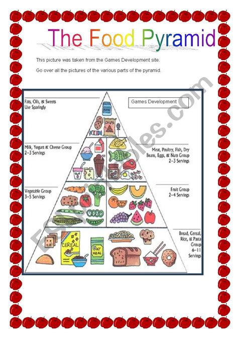 Food Pyramid Worksheets For Students