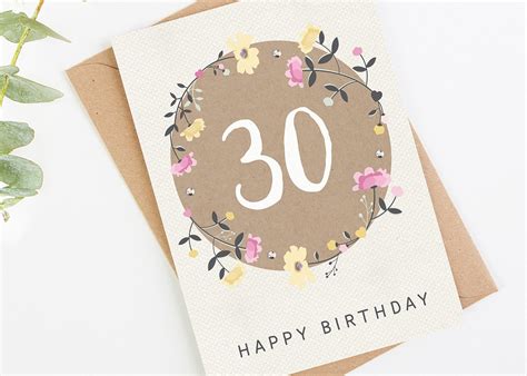 15 amazing free printable 30th birthday cards that are super easy to edit, print, and gift. 30th Birthday Card Floral | norma&dorothy