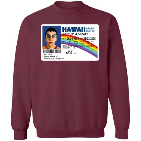 Superbad Mclovin Movie Hawaii Driver License Shirt Ulirawr Busstee