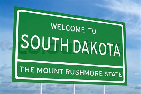 Welcome To South Dakota State Road Sign Stock Image Colourbox