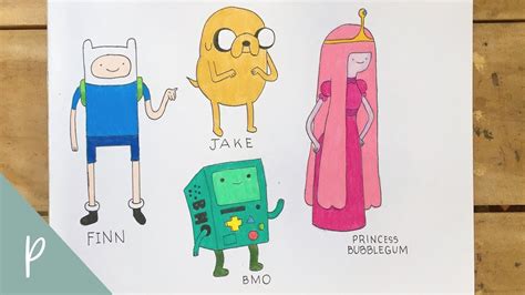 How To Draw Adventure Time Characters Pt 1 Finn Jake Bmo Princess