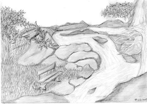 River Flowing Drawing With Images Pencil Drawings Drawings Sketches