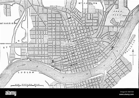 Vintage Map Of Cincinnati Black And White Stock Photos And Images Alamy