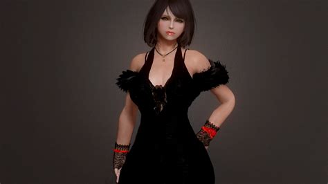 【skyrim Se】black Evening Dress Smp Tre Maga