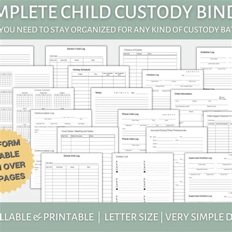 Child Custody Binder For Any Kind Of Custody Battle Etsy