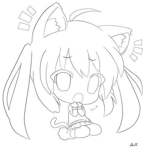 Anime Cat Girl Coloring Pages At Getdrawings Free Dow