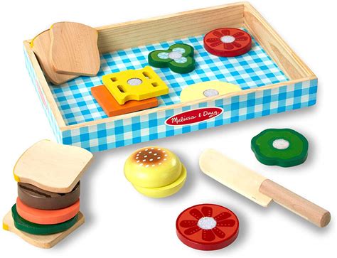 Melissa And Doug Wooden Sandwich Making Pretend Play Food Set Best