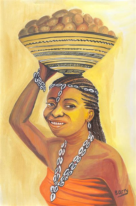 Rural Woman From Cameroon Painting By Emmanuel Baliyanga Fine Art America
