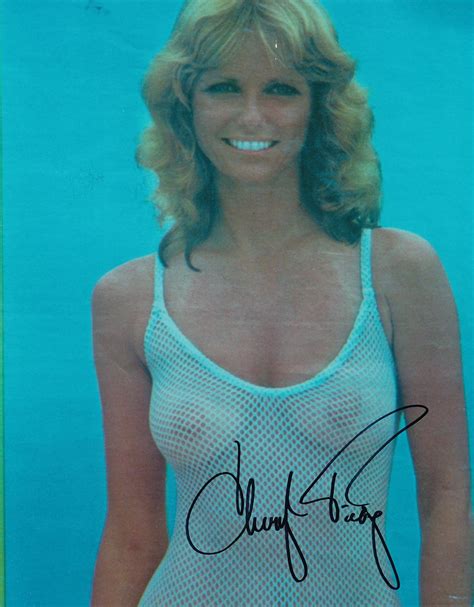 Todd Mueller Autographs Cheryl Tiegs Color Glossy Signed Famous Fishnet Swimsuit Photograph