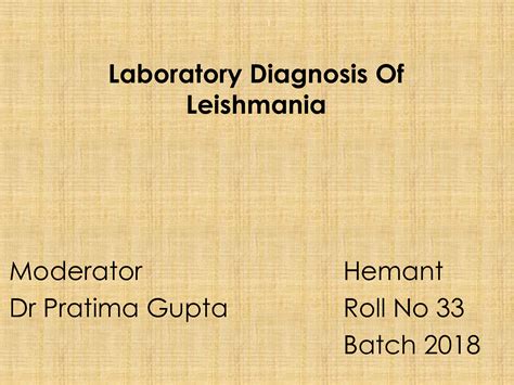 SOLUTION Lab Diagnosis Of Leishmania Studypool