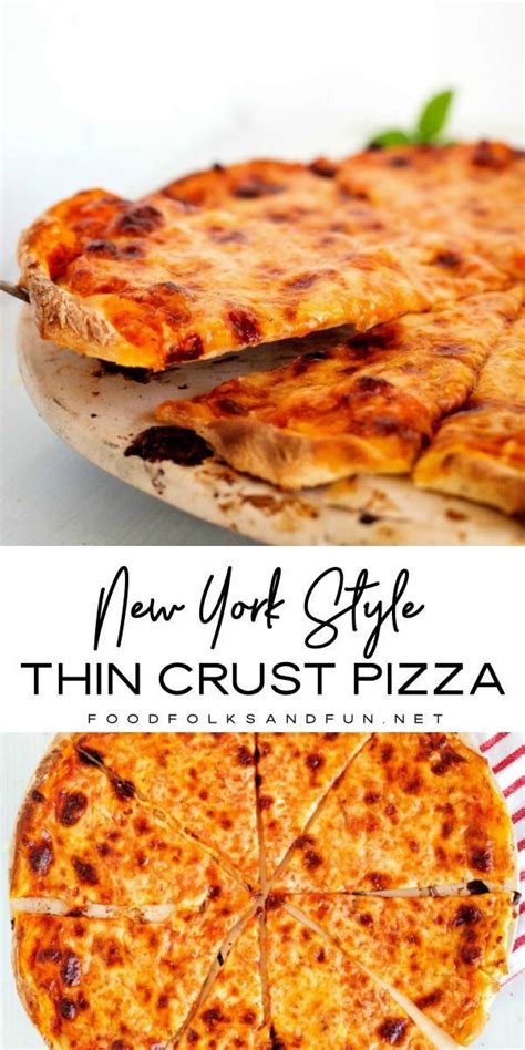 A bulbous outer crust and a very thin and crisp middle characterize a new york style pizza. New York-Style Thin Crust Pizza • Food, Folks and Fun in ...