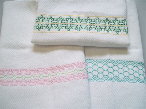 Swedish Weaving Huck Embroidery Border Pattern Set D Etsy