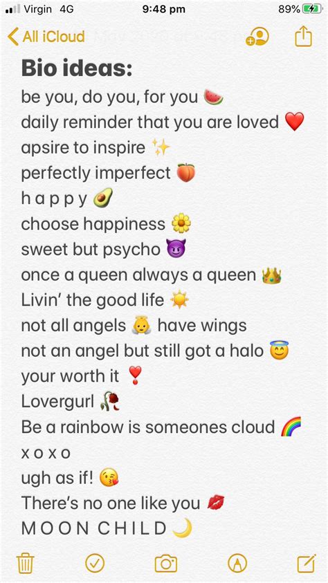 Here are a few cute bios for you to use, just copy and paste ┊ ┊ ┊ ┊ ┊ ┊ ┊ ˚ ⋆｡ ┊ ⋆ ⊹. Cute bio ideas in 2020 | Choose happy, Daily reminder, Love you