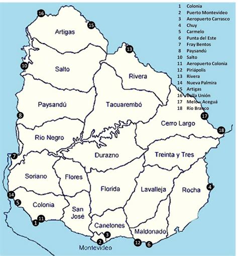 Mapa De Uruguay 459