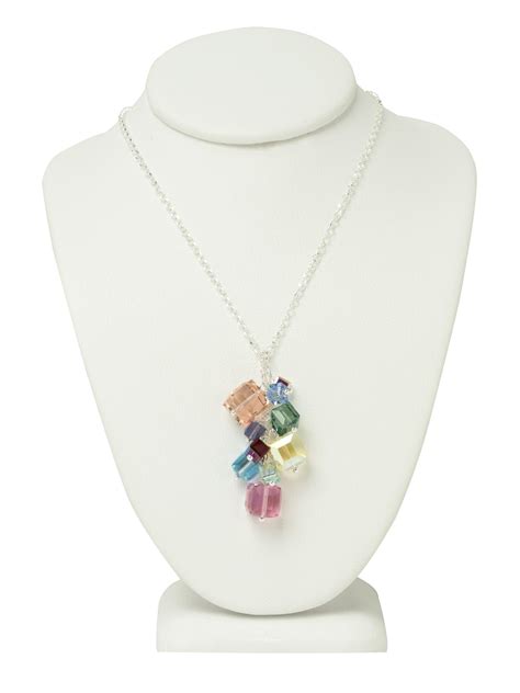 Colorful Crystal Charm Necklace Yumi Jewelry Plants