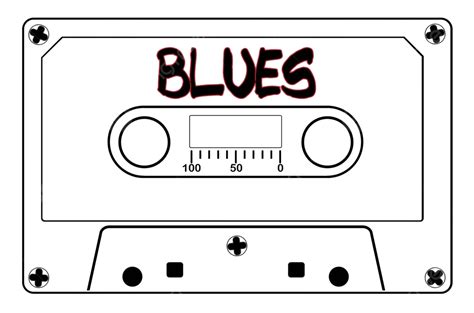 Blues Music Tape Cassette Recording Black Blues Vector Recording