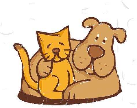Clipart Cat And Dog Friends