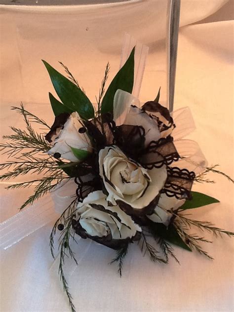 Wrist Corsage To Match Black Dress Prom Flowers Corsage Corsages