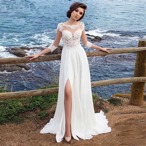 Https://tommynaija.com/wedding/simple Wedding Dress With Slit