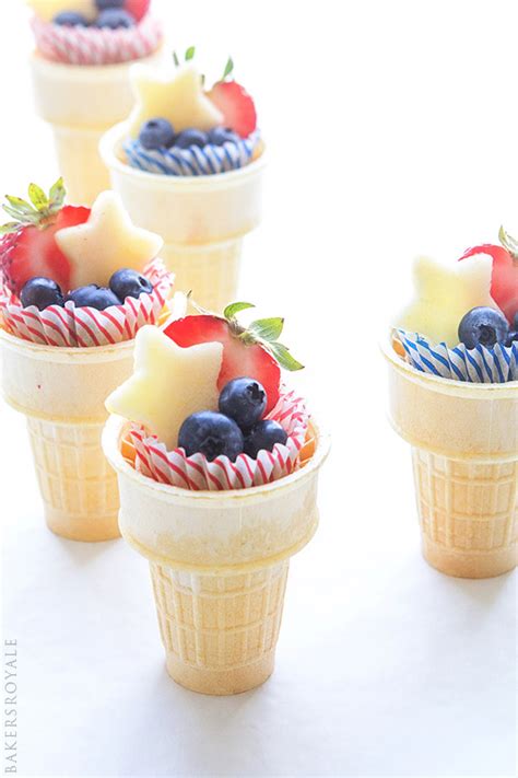 Whether attending a bbq, having a picnic, or staying home, these 25 classic american dishes with a. 4th of July Fruit Salad Cones | Bakers Royale