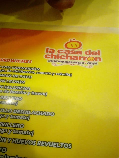Carta del restaurante La Casa Del Chicharrón Distrito del Chorrillos