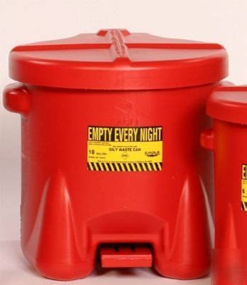 Eagle 10 Gallon Red Polyethylene Oily Waste Can 935 F