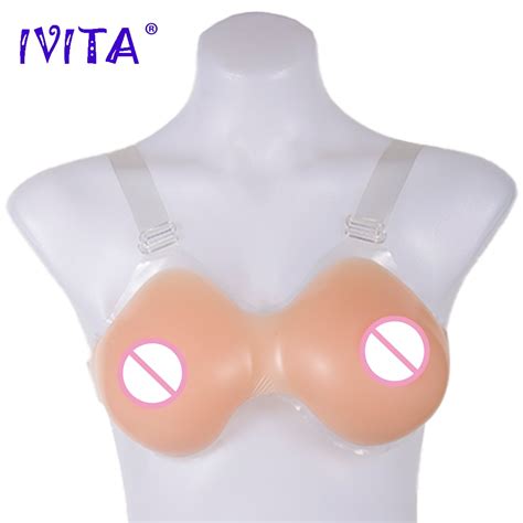 IVITA Artificial Silicone Breast Forms Realistic Fake Boobs Waterdrop Shape False Breasts For
