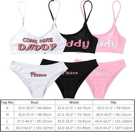 Womens 2pcs Sexy Lingerie Set Come Here Daddy Please Panty