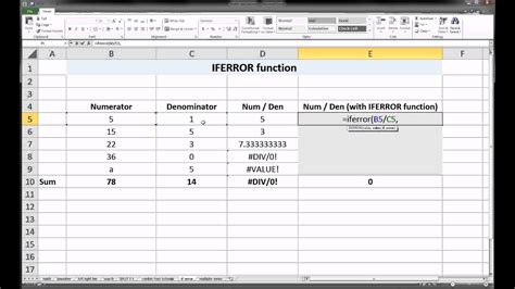 Excel - IFERROR function - YouTube