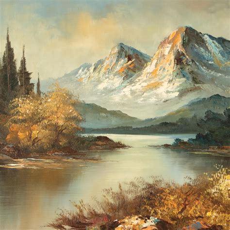 Antonio Oil Painting Of Mountain Landscape Ebth