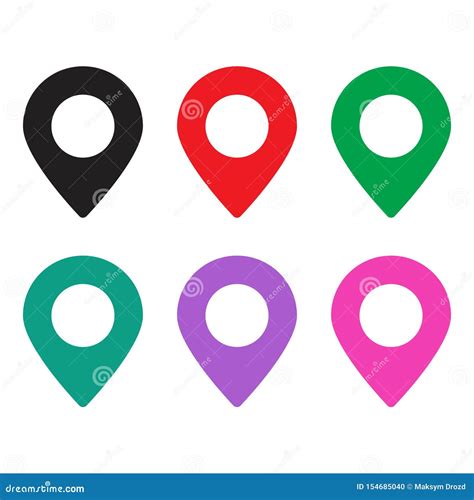 Set Of Colored Map Pins Location Map Icon Stock Vector Illustration