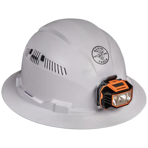 klein tools hard hat vented full brim with headlamp 60407 firefold