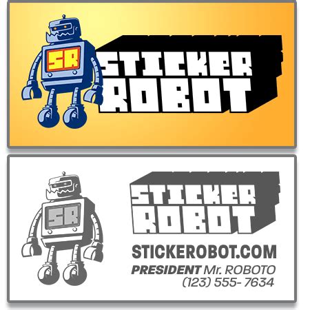 Attract more business by adding business card stickers to to your portfolio, presentations or reports. Business Card Sticker Templates | Sticker Robot Custom ...