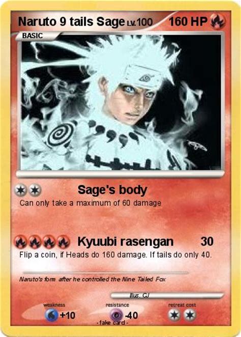 Pokémon Naruto 9 Tails Sage Sages Body My Pokemon Card