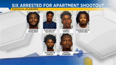 6 arrested in connection to eufaula apartment shooting