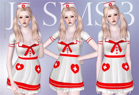 Js Sims 3 Nurse Costume Set Snowwhitesdream