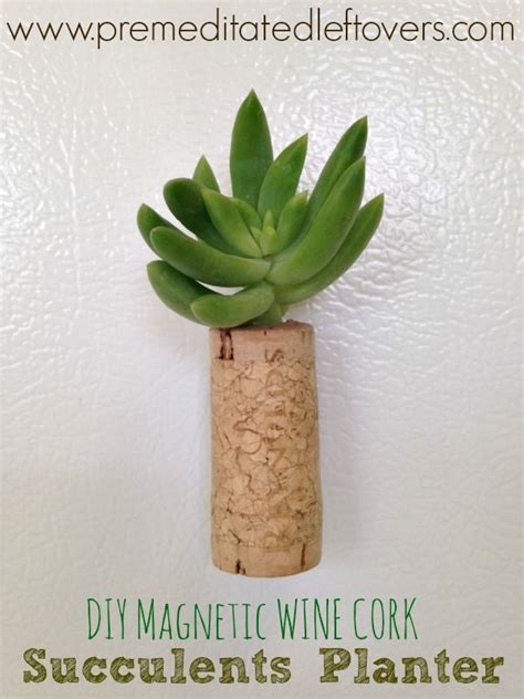 Diy Magnetic Wine Cork Planters For Succulents Succulent Planter Diy