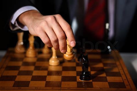 Businessman Playing Chess Stock Photo Colourbox