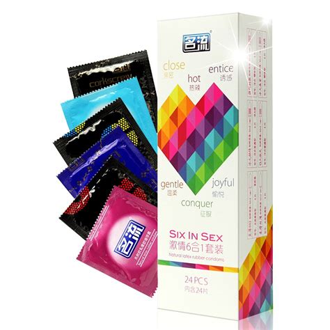 six in sex 24 pieces box amazing condoms value smooth ribbed corkscrew condoms horny men women