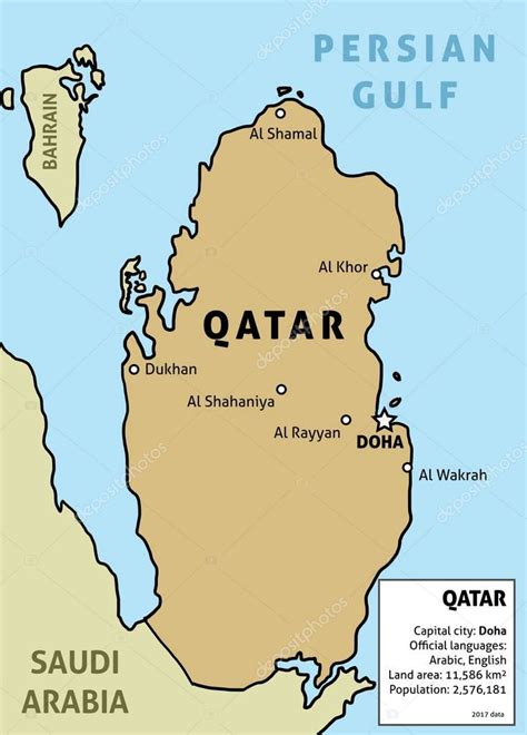 Qatar In Map Qatar Map Detailed Vector Illustration — Stock Vector