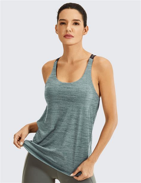 Crz Yoga Womens Workout Tank Tops With Built In Bra Strappy