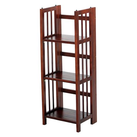 3 tier solid wood folding bookcase provides portable, stackable storage without tools. Bookcases | For Sale at Hayneedle.com