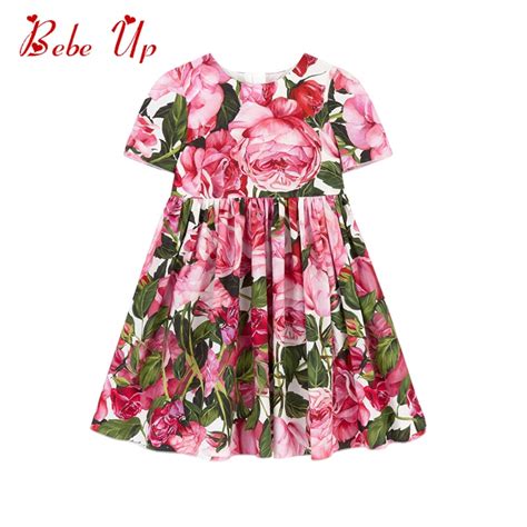 Baby Girls Summer Dress Floral Pattern Childrens A Line Princess Party