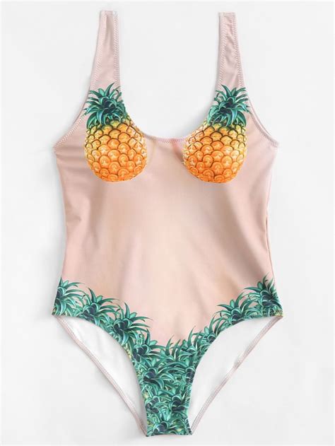 Pineapple Print Swimsuit Print Swimsuit Pineapple Print Swimsuits