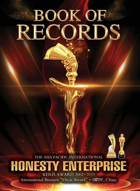 Mbr act as an official body that recognises malaysian chinese association. Book Of Records | Honesty Award