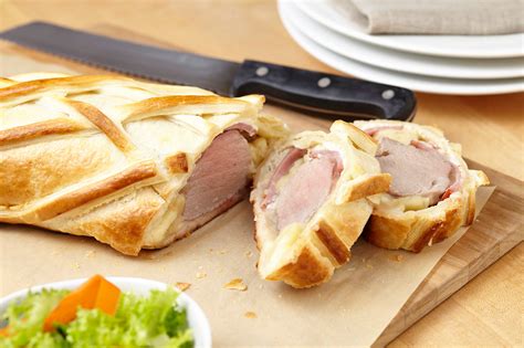 Pork steaks are typically rather thin cuts (in the usa anyway) and hence are better candidates for frying or grilling. Pork Tenderloin Cordon Bleu | Wewalka