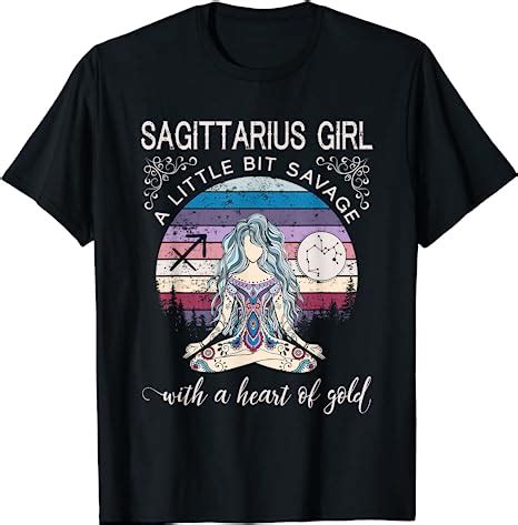 Sagittarius Girl Shirt Retro Zodiac T Shirt Amazon Co Uk Clothing
