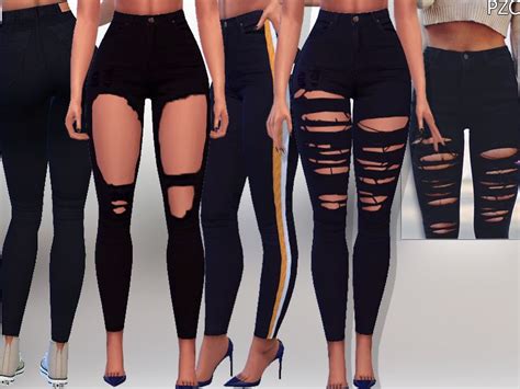 Black Ripped Denim Jeans Available In 5 Designs Found In Tsr Category