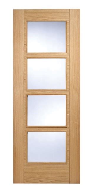 78x30 Oak Vancouver Solid Internal Door 4 Light Pre Finished Wooden