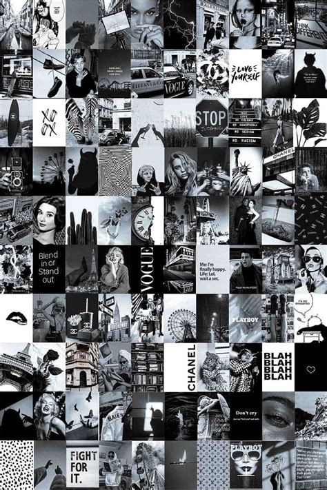 Black And White Collage With Many Different Images
